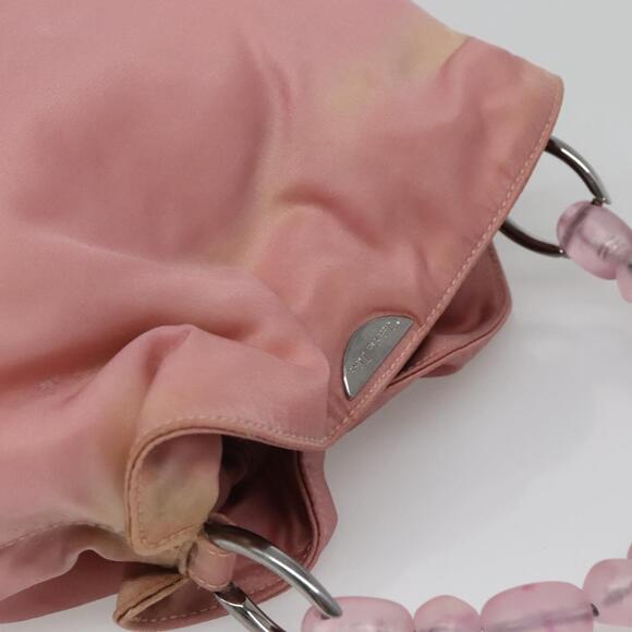 DIOR Maris Pearl Hand Bag Nylon Pink - Picture 6 of 12